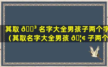 其取 🌳 名字大全男孩子两个字（其取名字大全男孩 🦢 子两个字怎么取）